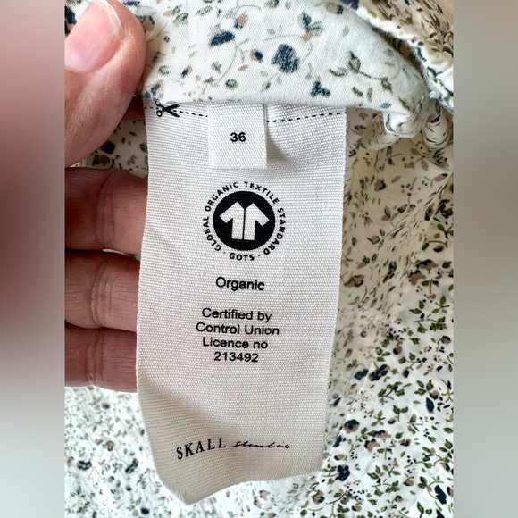 Skall Studio Carole Dress Bluebell Floral Organic Cotton Prairie Midi EU 36 EUC - Picture 12 of 16